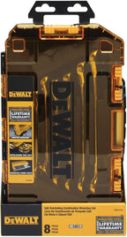 DEWALT Tough Box 8 PC SAE Juego de llaves combinadas de trinquete