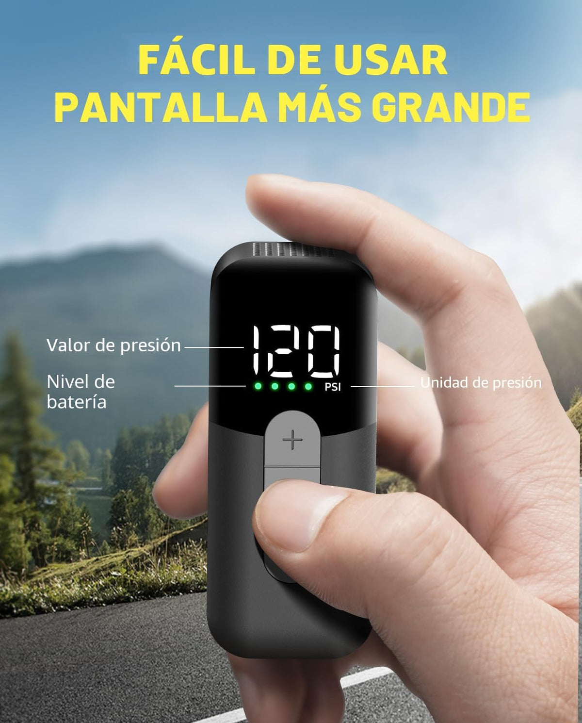 Fanttik X10 Ace Mini Bomba Eléctrica para Bicicleta, 120 PSI, 22 s para Inflar, Parada Automática
