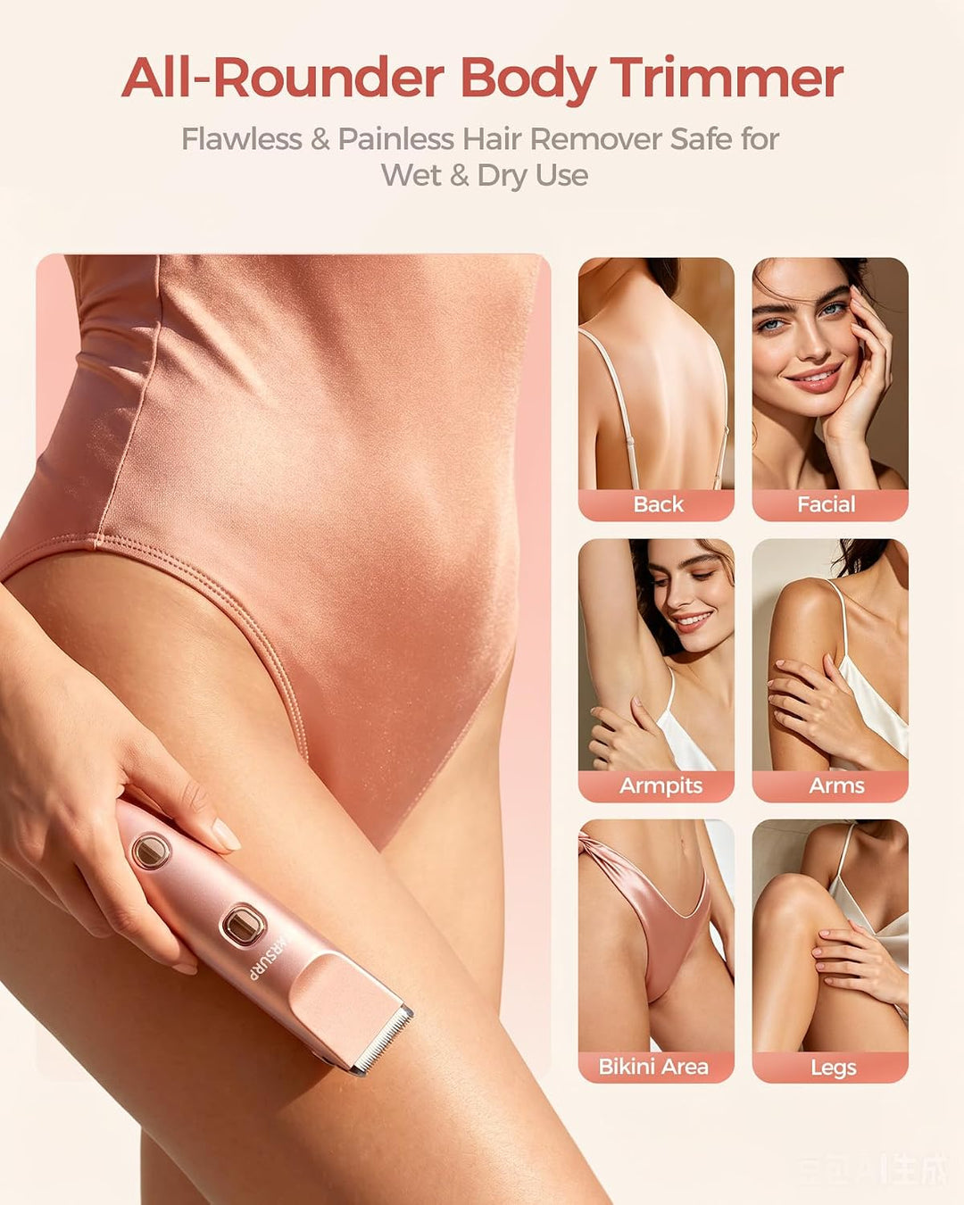 Recortadora de bikini para mujer, maquinilla de afeitar y afeitador...