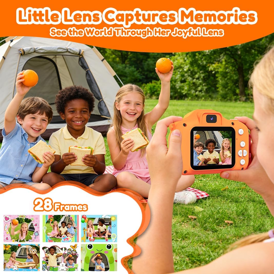 PROGRACE Cámara infantil para niñas de 3 a 8 años, cámara de video...