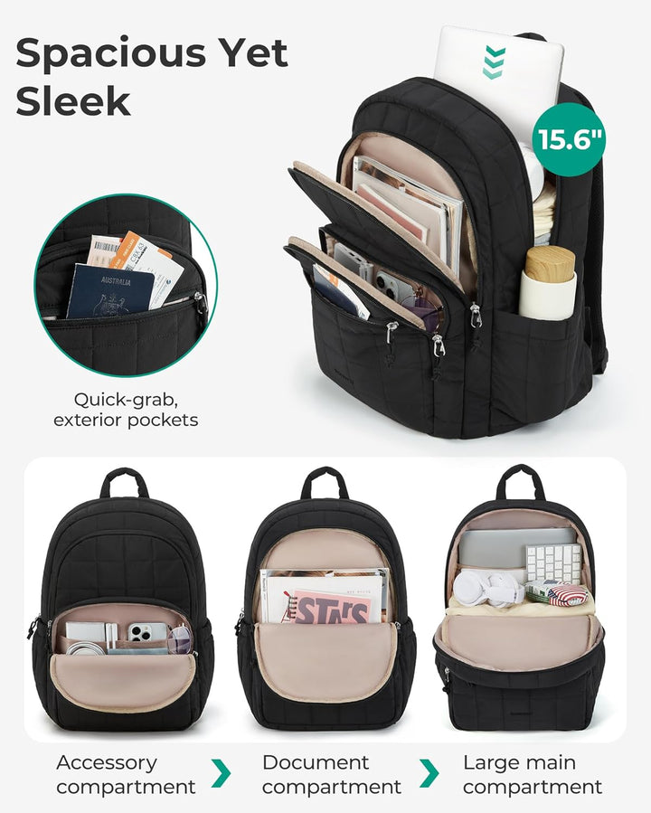 BAGSMART Mochila universitaria para laptop, mochila de viaje para m...