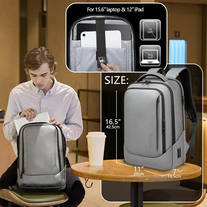 hk Mochila para laptop para hombres con puerto de carga USB para ne...