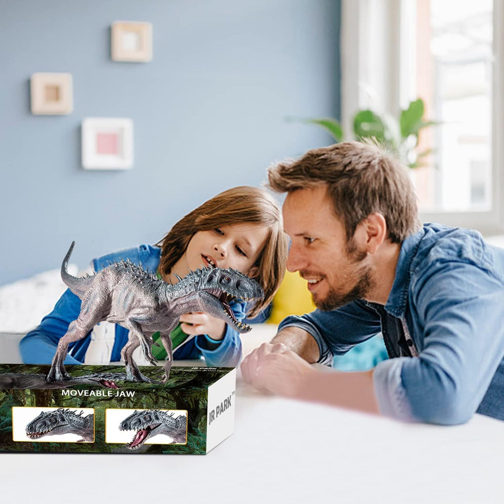 Juego de 2 piezas de dinosaurios, tiranosaurio Rex grande de 15.7 pulgadas y T-rex realista de 12.2 pulgadas, figura de acción de dinosaurio educativa modelo animal de vida silvestre, ideal para coleccionista, recuerdo de fiesta, regalos de cumpleaños