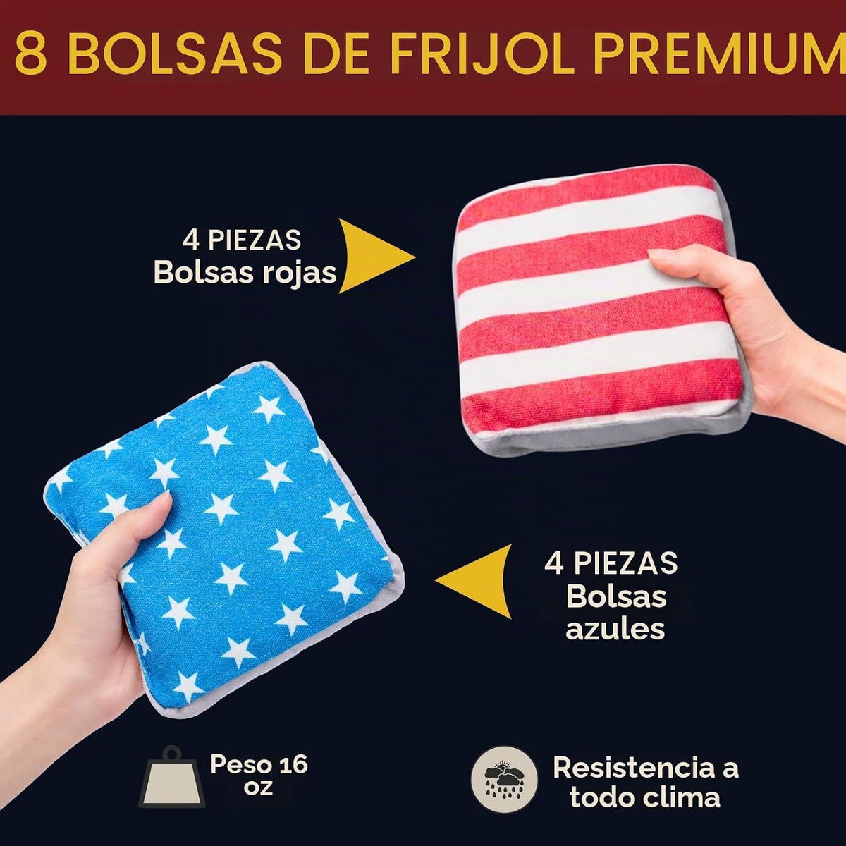 Conjunto de Tableros de Cornhole con Pelotas, Tableros de Madera de 4x2 ft tamaño reglamentario