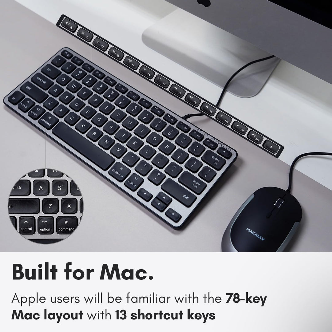 Macally - Teclado con cable retroiluminado para Mac, compatible con...
