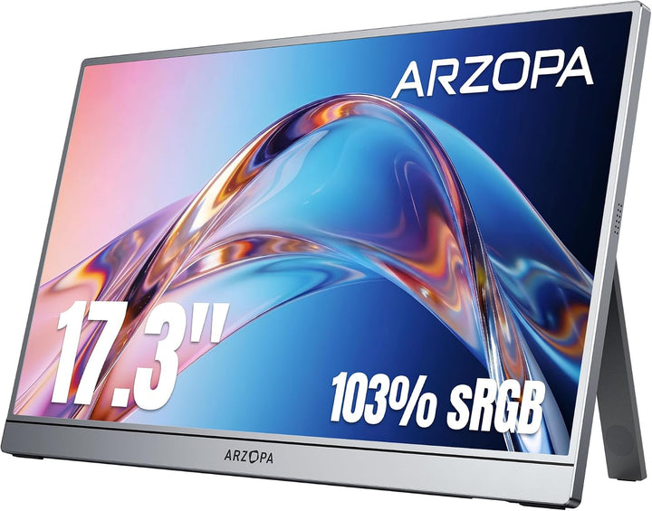 ARZOPA Monitor portátil gris de 17.3", 1080P FHD 103% sRGB IPS...