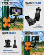 Soporte magnético para cámara para kit de transmisión Gamechanger - Soporte de valla doble de 1/4 pulgadas compatible con Mevo Start, GoPro, iPhone y cámaras de acción, perfecto para campo