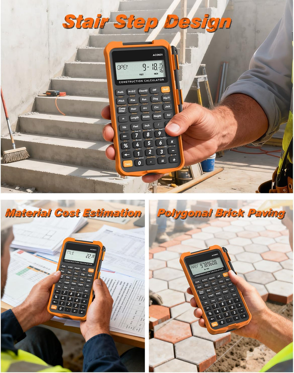 ROATEE Calculadora de construcción con tableta de escritura Industrial y