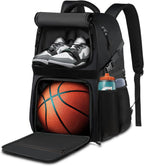 Mochila de baloncesto con compartimento para pelotas y zapatos, gran bolsa de accesorios deportivos de baloncesto
