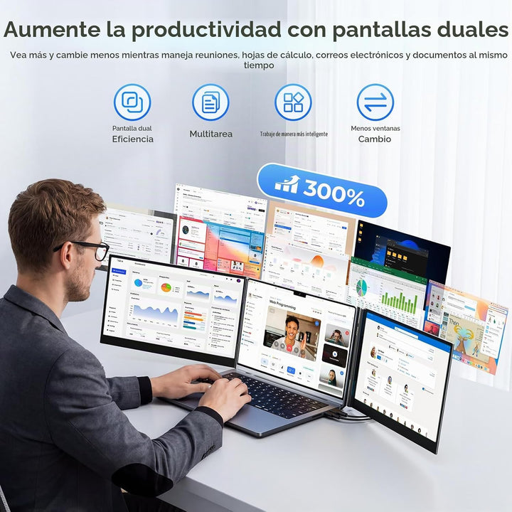 Extensor de pantalla para laptop de 15.6 pulgadas, monitor portátil...