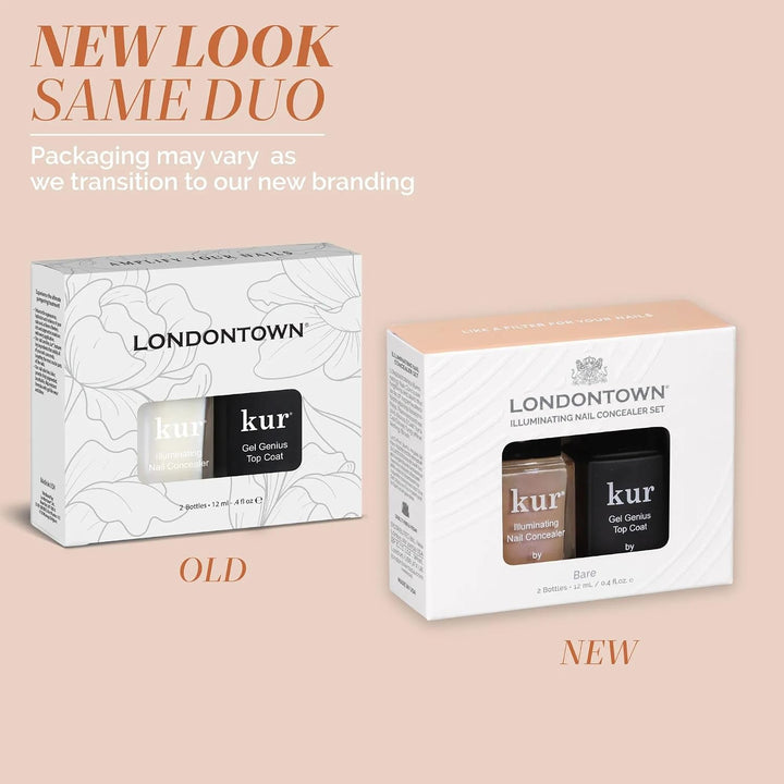 LONDONTOWN Corrector de uñas y gel Genius Top Coat Duos, ilumina e...