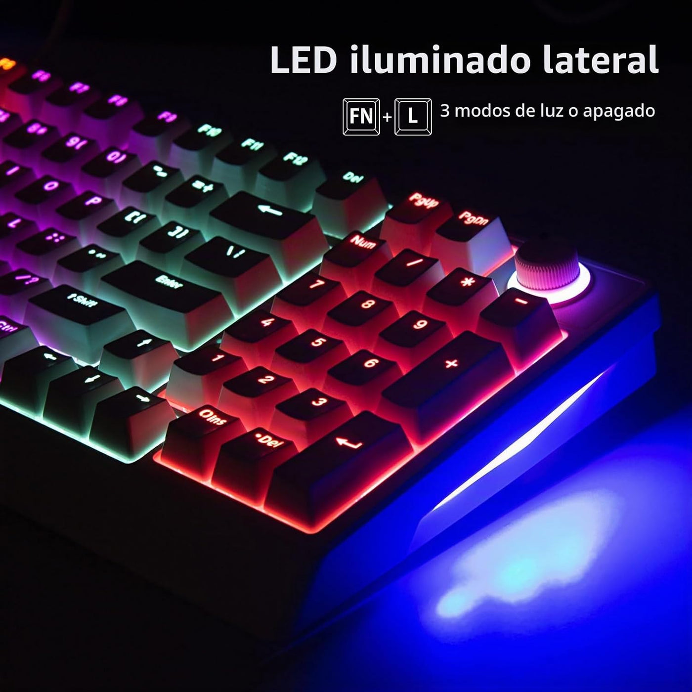 HUO JI Teclado mecánico para juegos con cable, 17 modos retroilumin...