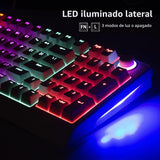 HUO JI Teclado mecánico para juegos con cable, 17 modos retroilumin...