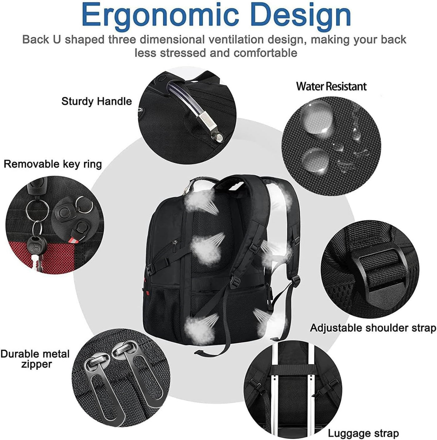 Z-MGKISS Mochila extra grande para hombre, bolsa de viaje para port...