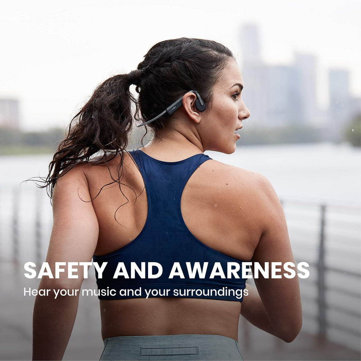 Aftershokz OpenMove (renombrado como Shokz OpenMove) Auriculares inalámbricos Bluetooth de conducción ósea abierta, incluye paquete