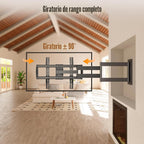 Soporte de pared para TV de brazo largo de 30" para televisores de 42-75 pulgadas, movimiento completo giratorio y tilt
