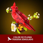 Juego de bloques de construcción de flores de pájaro cardenal del norte para adultos