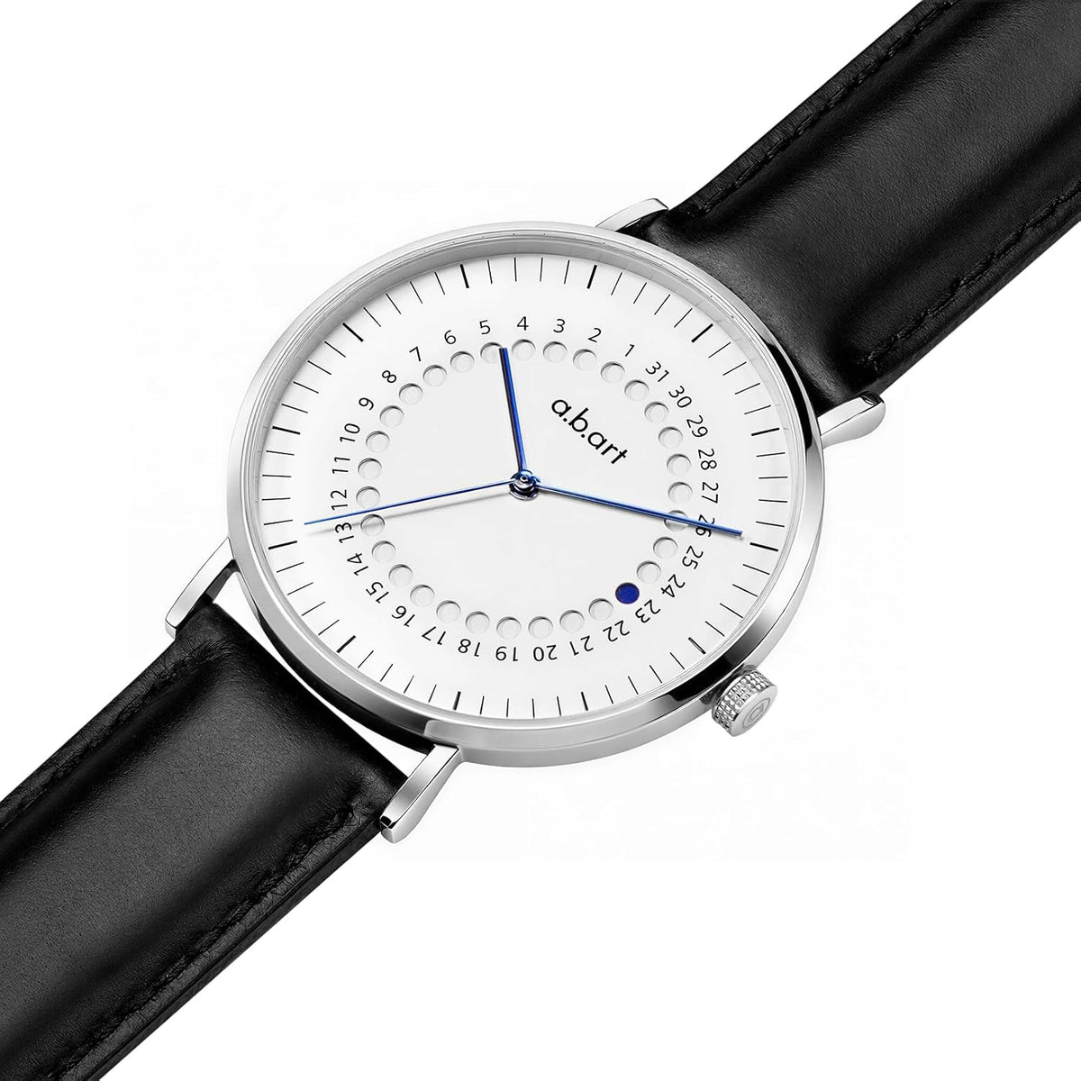 Reloj para Hombre a.b.art – Indicador de Fecha Saltante, Movimiento de Cuarzo Ronda, Cristal de Zafiro, Caja Ultrafina de Acero Inoxidable, Reloj de Pulsera Minimalista Estilo Bauhaus 41MM