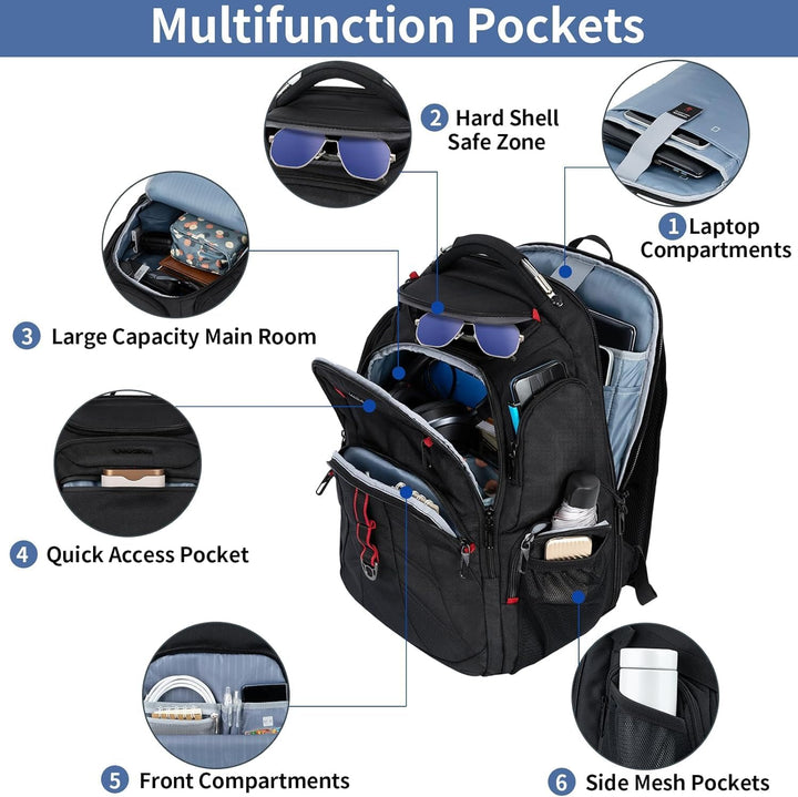 VANKEAN Mochila de viaje para portátil de 17.3 pulgadas, compatible...