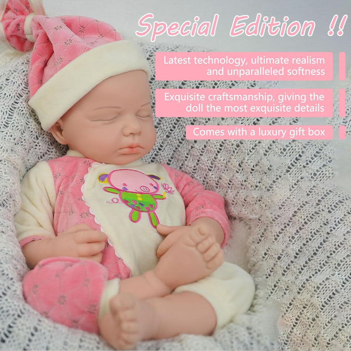 Muñeca Reborn de silicona de cuerpo completo para niña, de 18.5 pul...