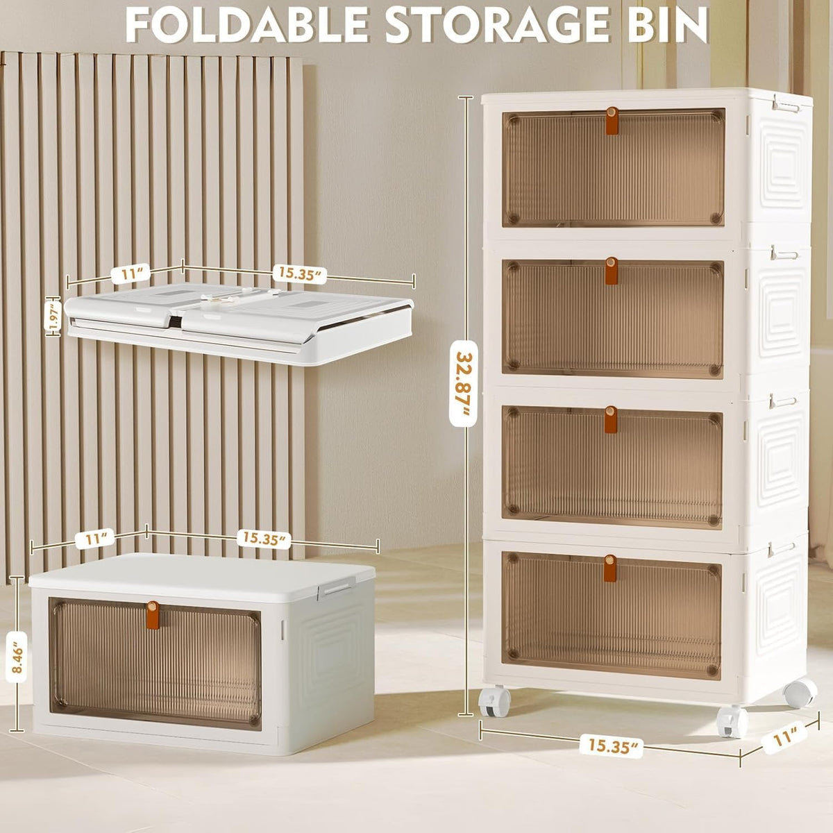 4 Tier Plastic Storage Bins con Lid 23QT, Stackable Storage Bins