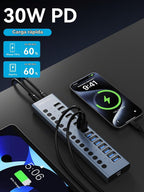 ACASIS, hub USB 3.2 de 8 puertos, alimentado