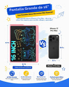 Tableta de escritura LCD para niños, tablero de dibujo digital extragrande y pizarra blanca de aprendizaje, almohadilla de escritura reutilizable para dibujar, matemáticas, ortografía, regalo