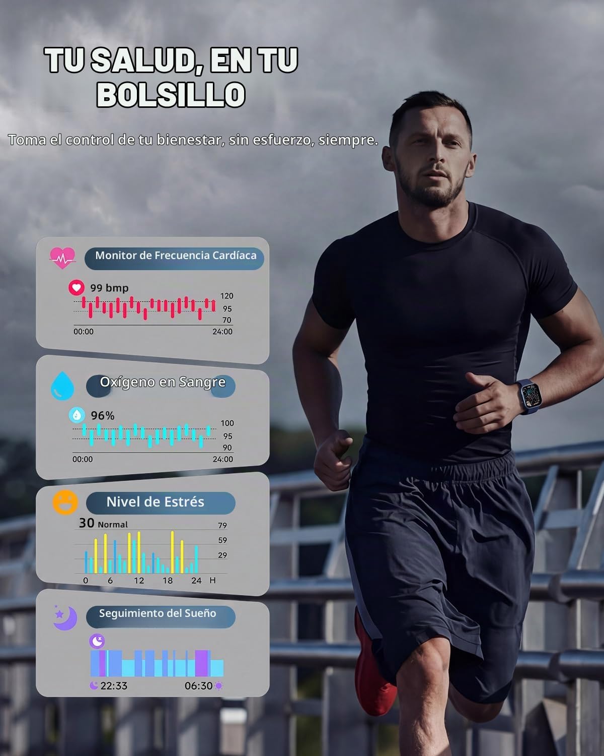 Reloj inteligente para mujeres y hombres, rastreador de actividad física y sueño con pantalla táctil HD de 1.83 pulgadas, reloj inteligente de llamadas Bluetooth para Android/iOS, IP67