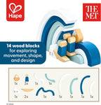 Hape x The Met Hokusai - Bloques de construcción de madera Gran Ola – Juego de bloques inspirado en el arte para edades de 2 a 8 años – Habilidades motoras finas y creatividad