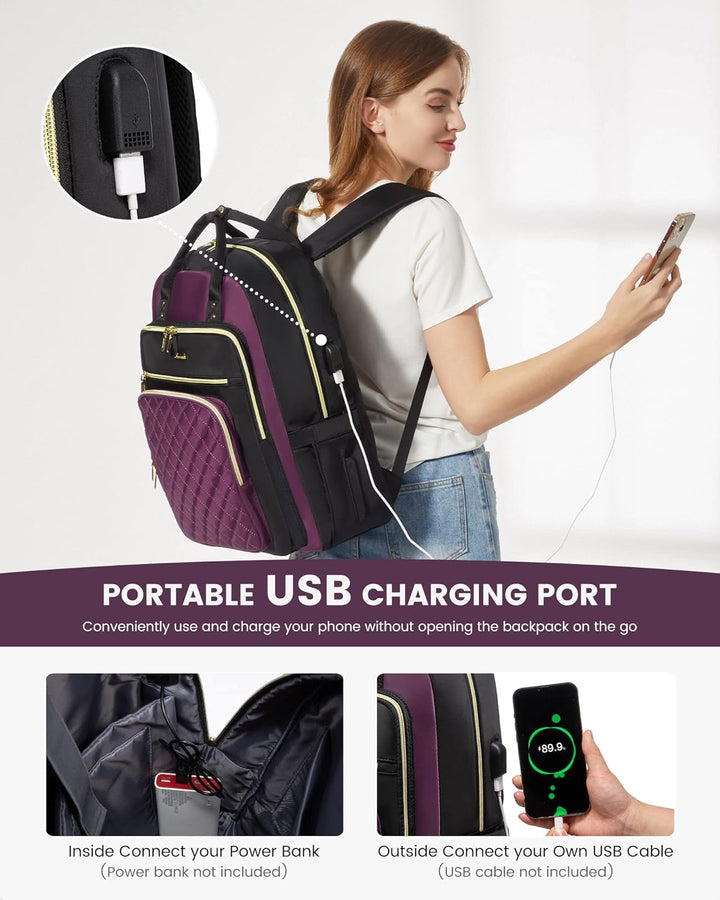 LOVEVOOK Mochila para computadora portátil para mujer, mochila para...