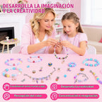 WOANZZ Kit de fabricación de pulseras con dijes, kits de fabricación de joyas para niñas de 8 a 12 años, joyero con cuentas, kit de collar, manualidades, regalo de cumpleaños para niñas de 6, 7, 8, 10, 11, 12 años, color rosa