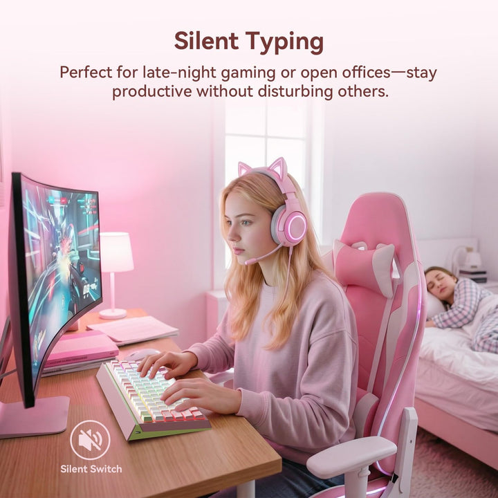 Teclado mecánico inalámbrico silencioso AUSDOM U75, teclado para ju...