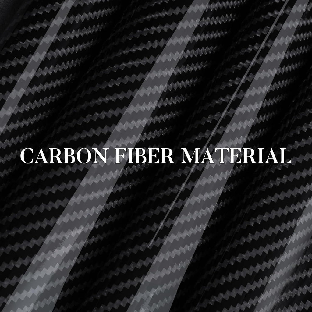 Cubierta de volante de fibra de carbono, juego de accesorios de volante de coche con cierre de presión 3 piezas, protector antideslizante con envoltura, universal, negro brillante