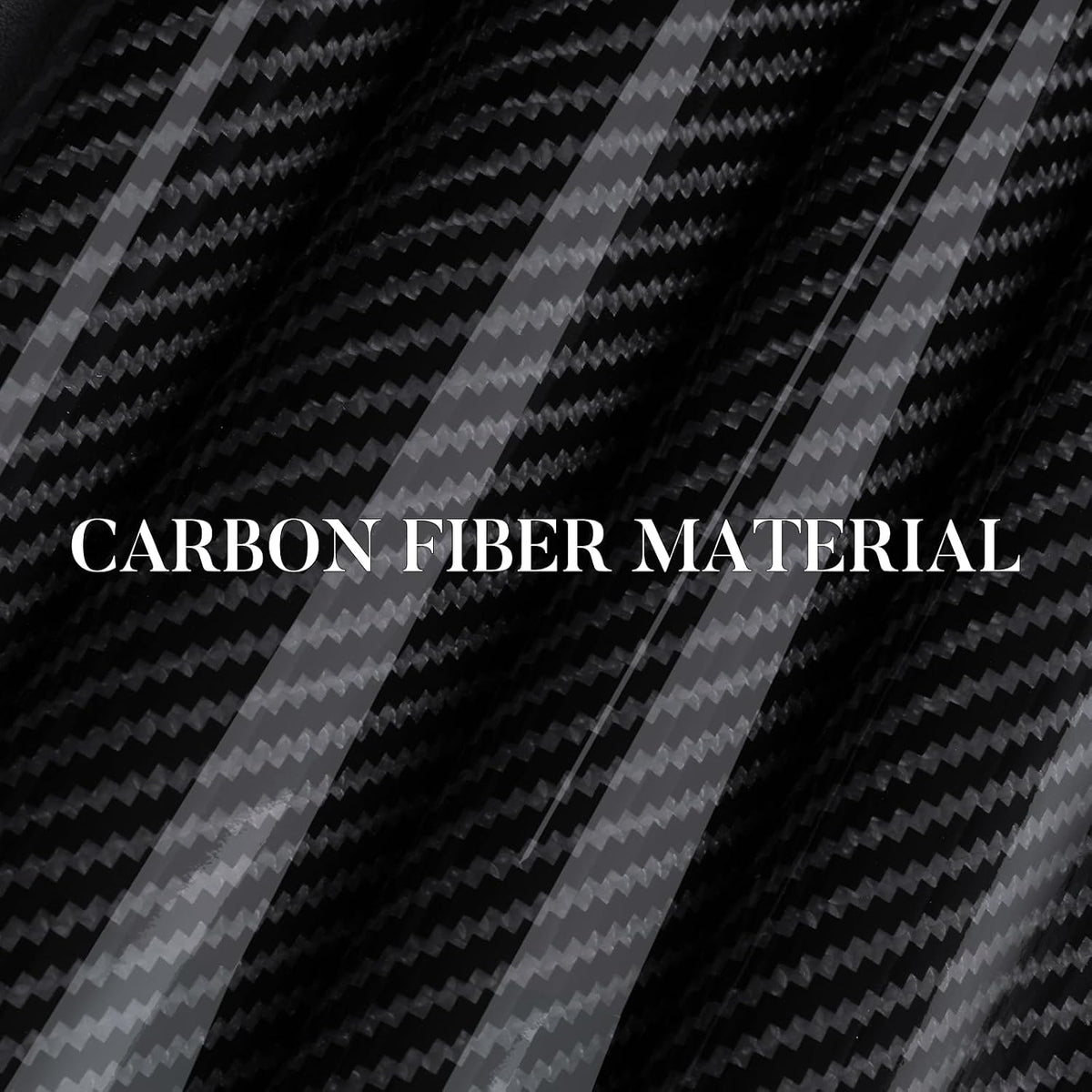 Cubierta de volante de fibra de carbono, juego de accesorios de volante de coche con cierre de presión 3 piezas, protector antideslizante con envoltura, universal, negro brillante