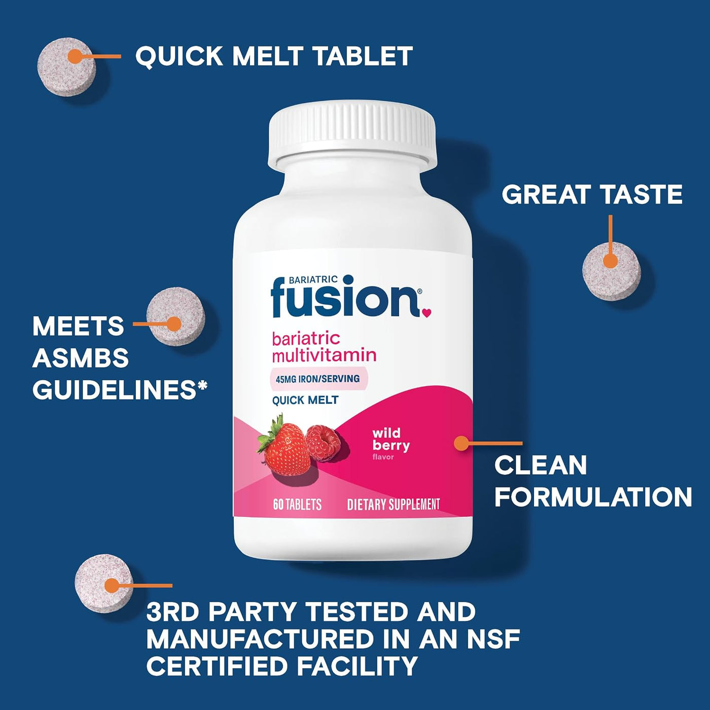 Bariatric Fusion Multivitamínico bariátrico con hierro Quick Melt |...