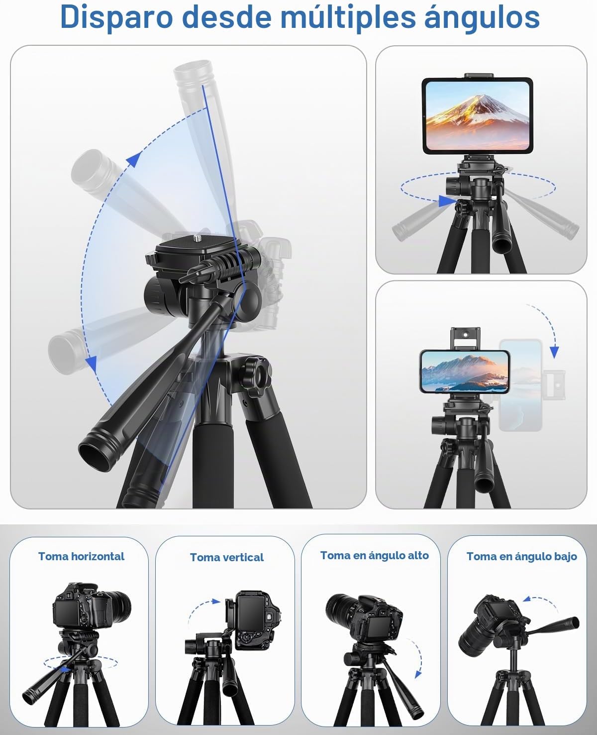 JOILCAN - Trípode para teléfono y iPad de 67 pulgadas, trípode profesional para cámara