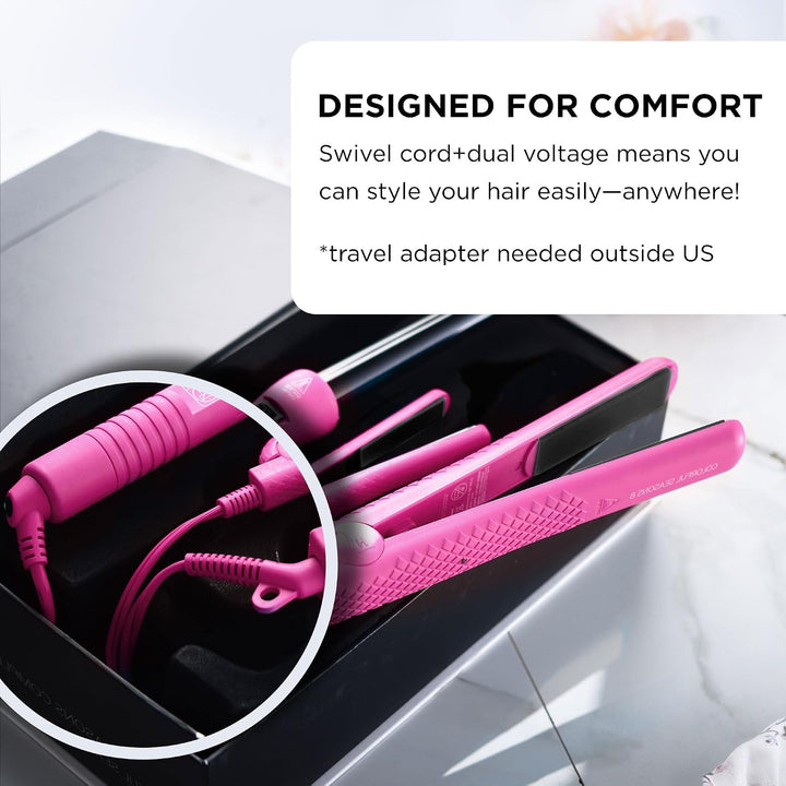 HerStyler Combo de alisador de pelo \u2013 Mini plancha plana, alis...