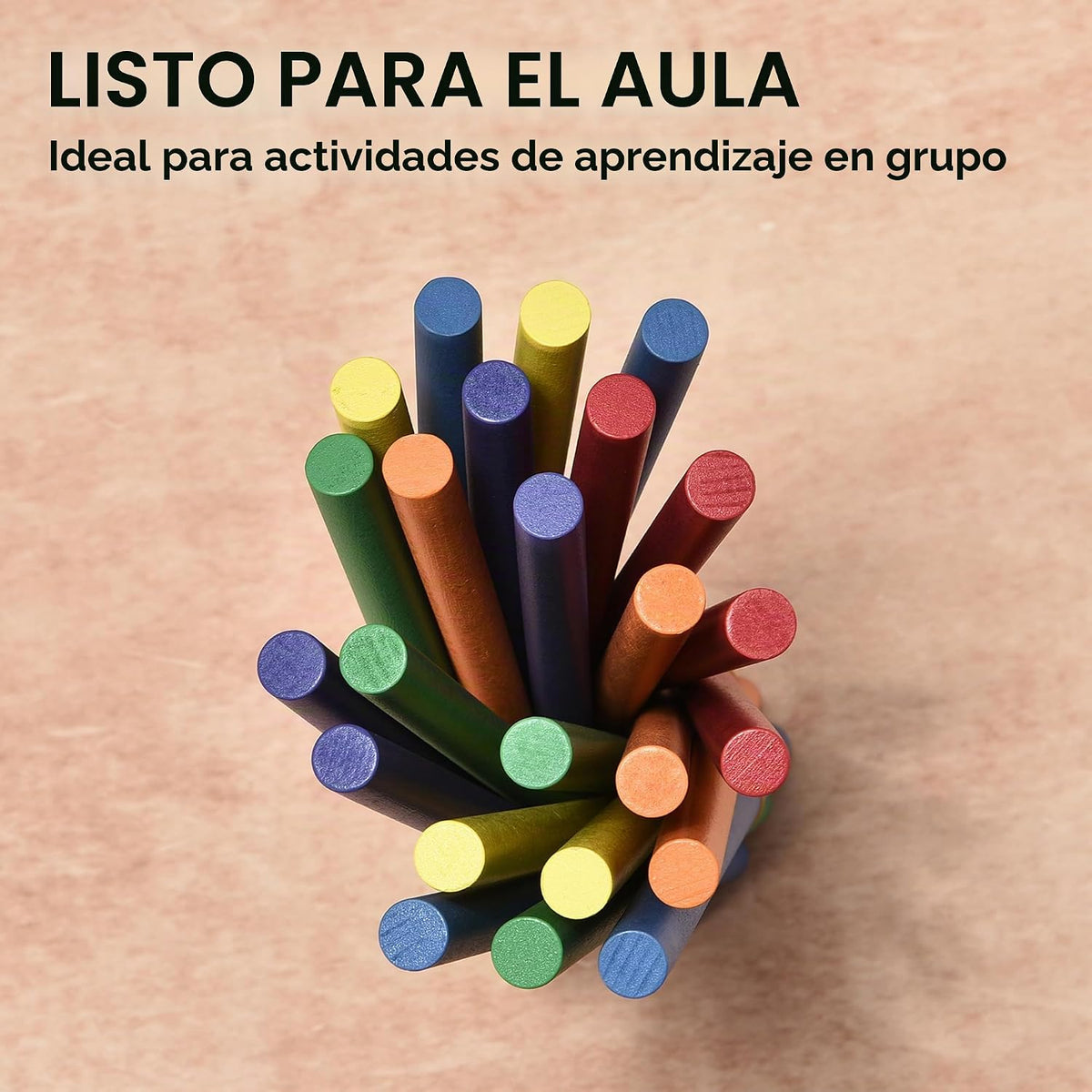 60 palos de ritmo para niños a granel, 12 pulgadas de madera Lummi Sticks música aula instrumentos de percusión, 6 colores