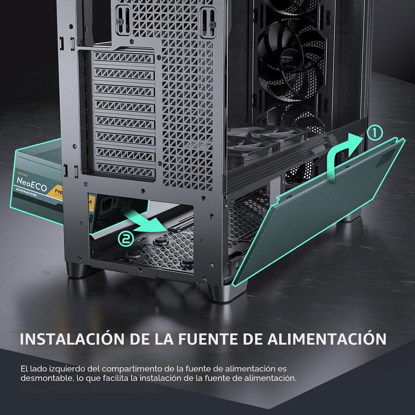 Antec Flux Pro, 6 ventiladores PWM incluidos, panel frontal de alto...