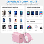 Cargador de carga rápida para iPhone 17, 16, 15, paquete de 3 cargadores USB C, cable Lightning de 6 pies y cable USB C tipo C para iPhone 17/17 Plus/17 Pro Max/Air/16/16 Plus/16 Max/15 Pro Max/14 Max