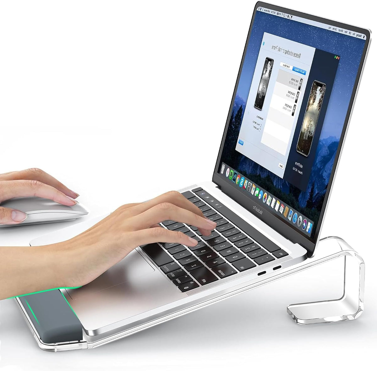 Soporte de acrílico para laptop para escritorio, soporte para lapto...