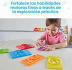 hand2mind MarbleTracers - Letras minúsculas, 24 bandejas de rastreo de letras, 10 canicas