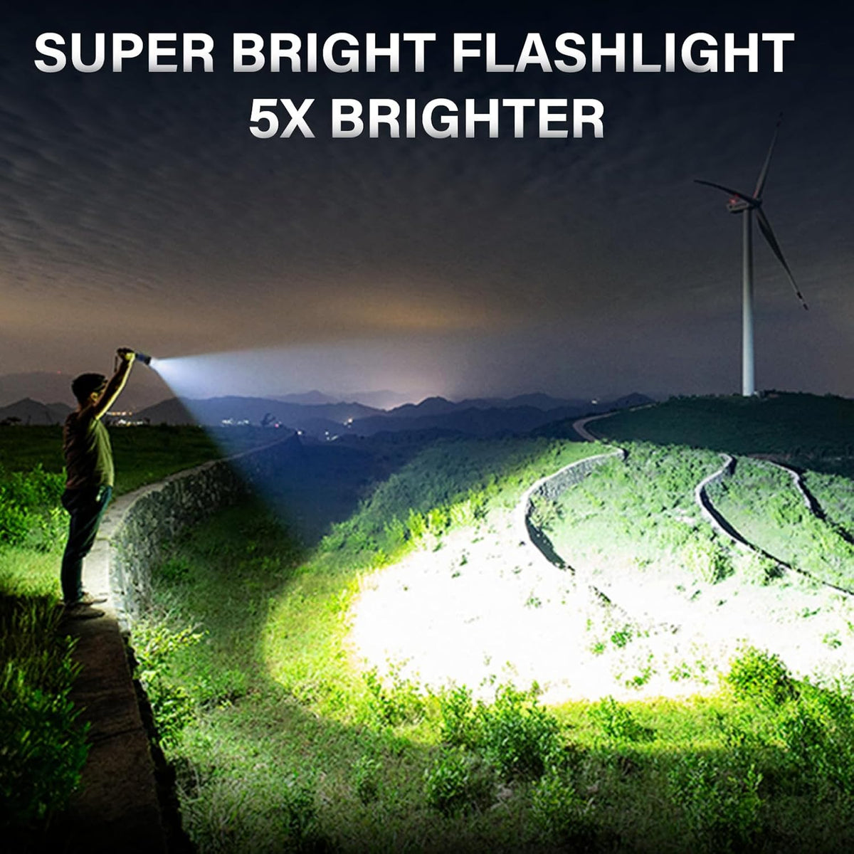 AKNEAR Linterna LED recargable de alto lumen súper brillante portátil