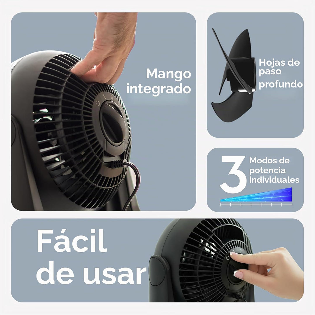 IRIS USA WOOZOO Ventilador de escritorio pequeño, inclinación verti...