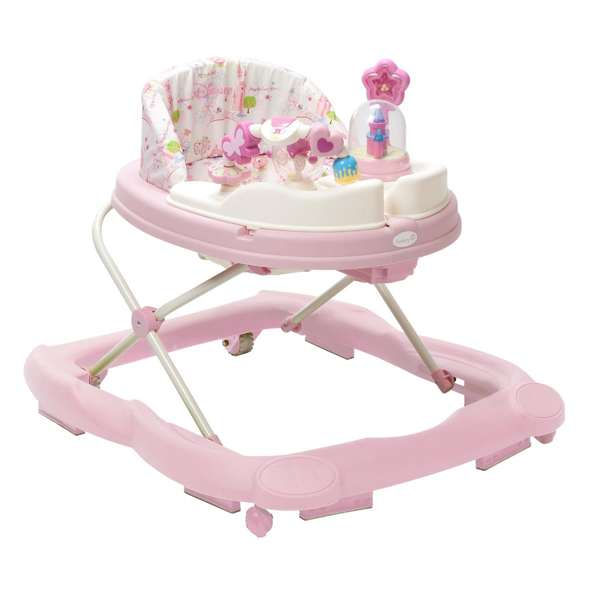 Disney Andador de princesa con ruedas, andadores de bebé rosa y centro de actividades para bebés