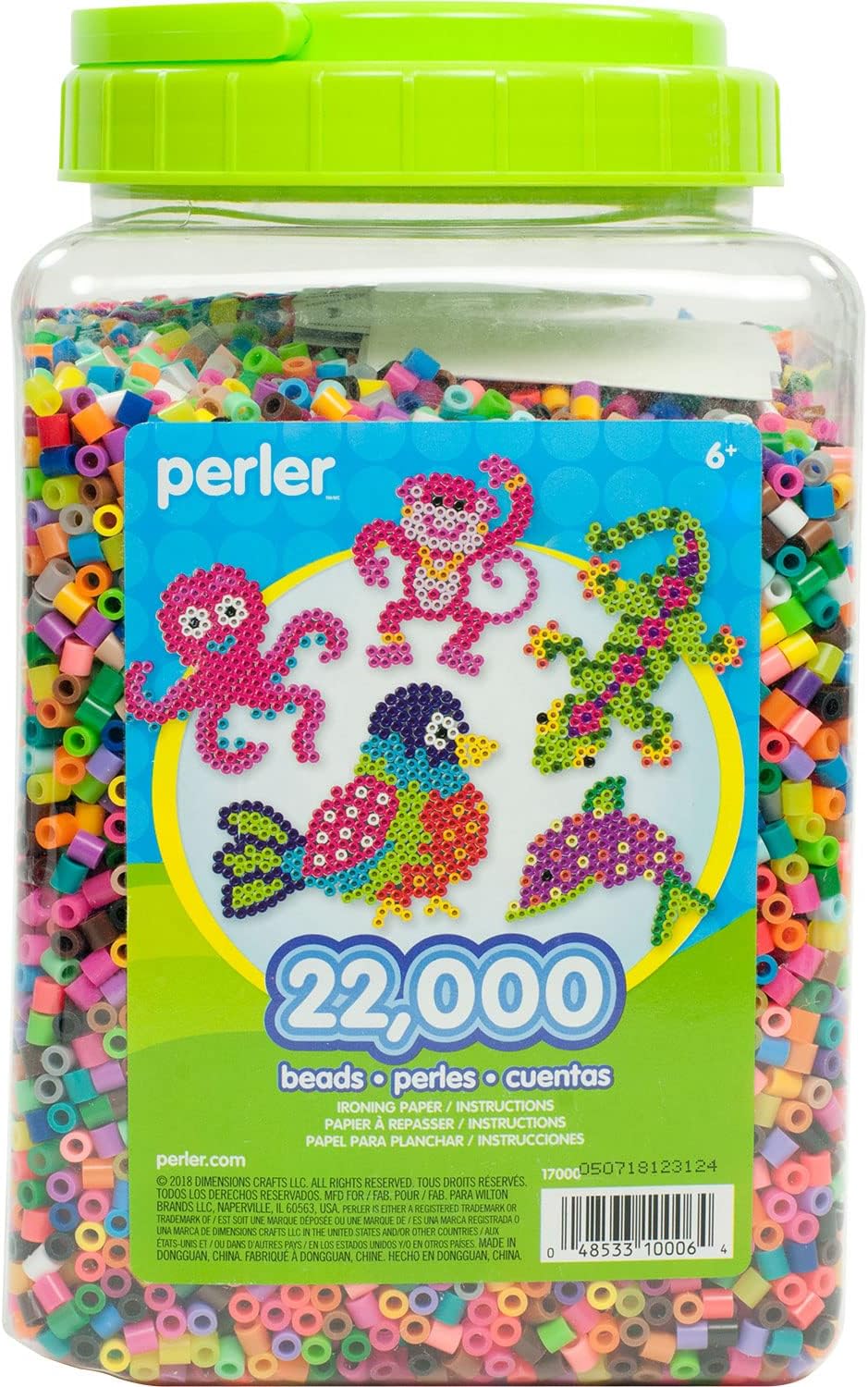 Perler Tarro de cuentas de fusión multimezcla, colores surtidos, paquete de 22000 (PER17000)