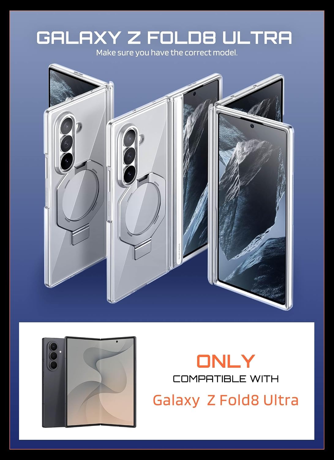 SUPCASE Funda para Galaxy Z Fold 8 Ultra, 9H+ protector de pantalla de