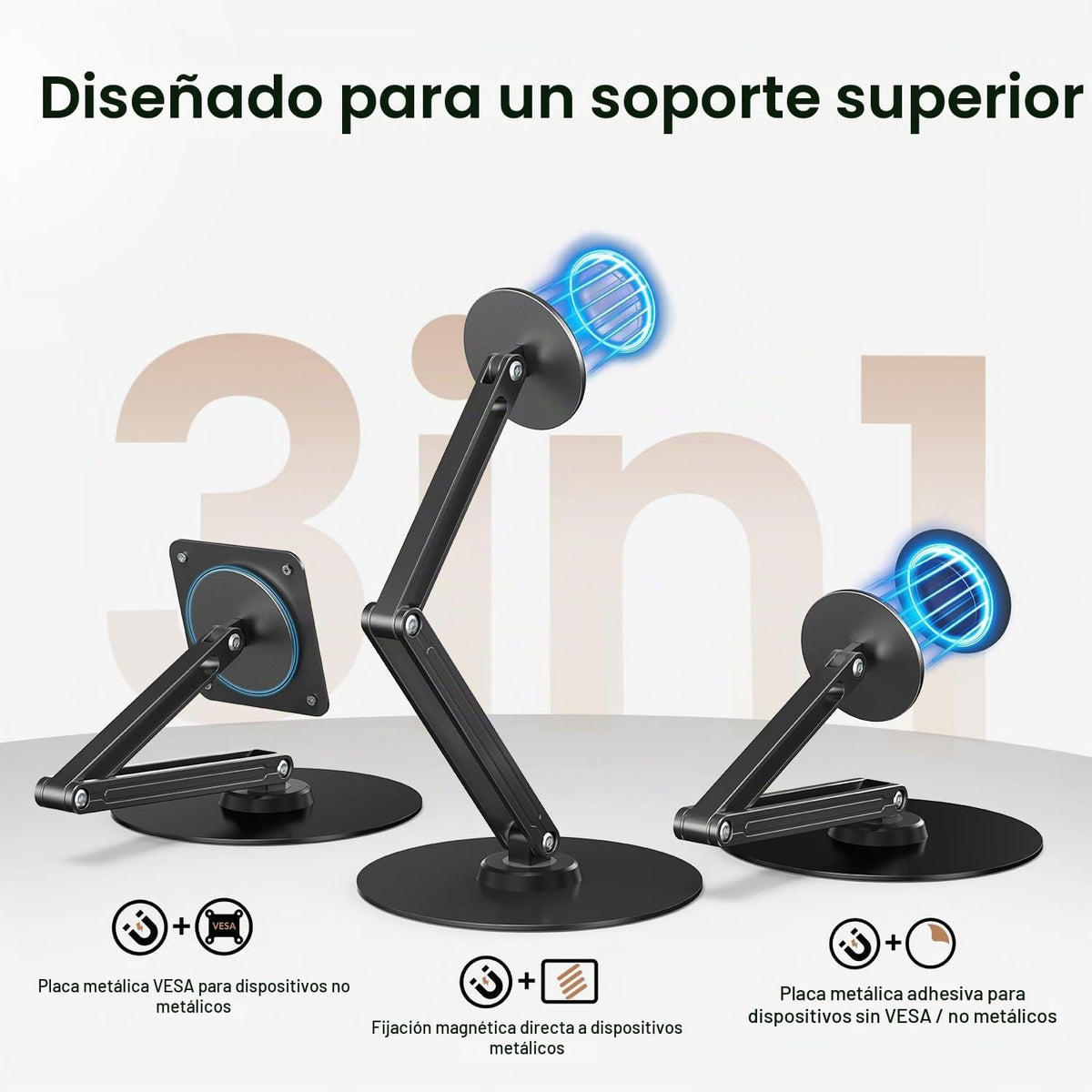 UPERFECT Soporte magnético VESA, brazo de aluminio ajustable para monitor