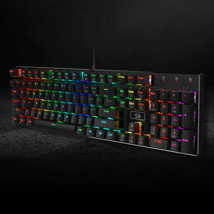 Redragon K556 teclado para juegos mecánicos con cable y luz posteri...