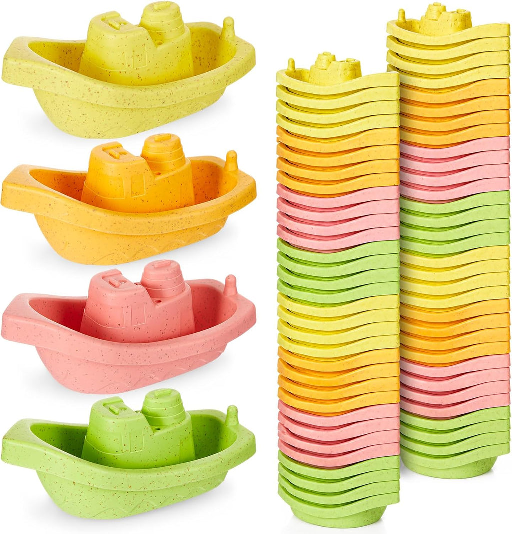 Woanger 60 mini botes de juguete de plástico para el baño, macaron